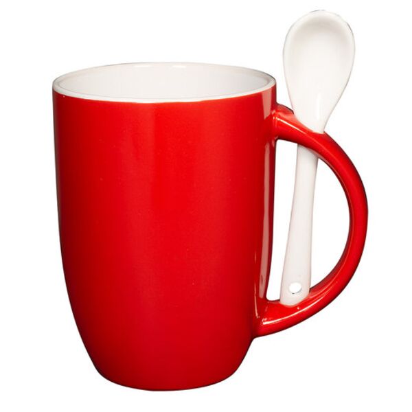 12oz Dapper Ceramic Mug With Spoon Thumbnail