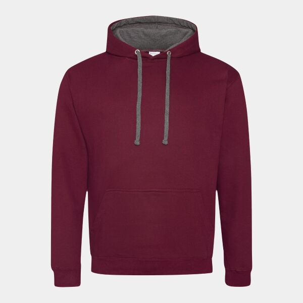 Adult Midweight Varsity Contrast Hooded Sweatshirt Thumbnail